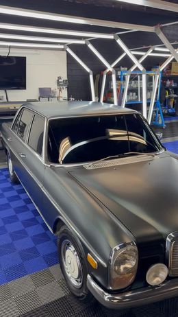 1975 Mercedes-Benz — KPMF Matte Platinum Dark Sage by Sheer Auto Styling, Santa Maria